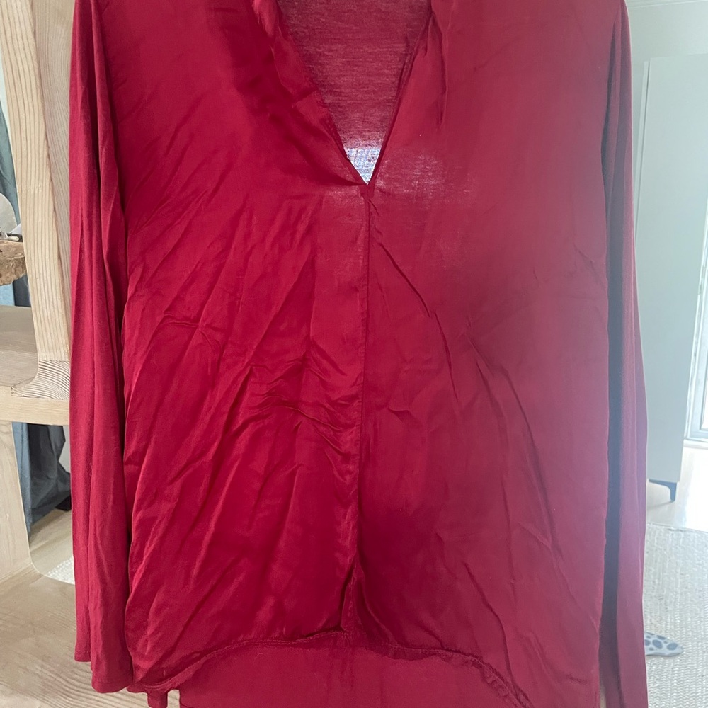 Tempo Paris🇮🇹 Silk Elegant Red ❤️ Women's Top